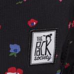 The Pack Society Classic Backpack Black flower Fekete Hátizsák